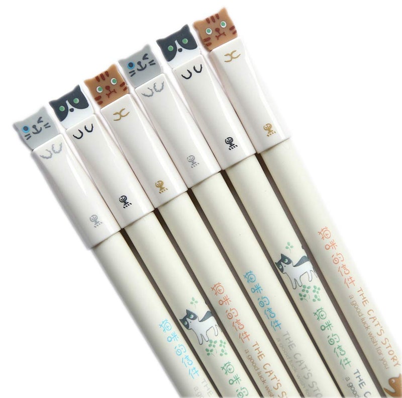 GANSSIA 12Pcs Cats Pen 0.38mm Gel Ink Roller Pens Black Ink Cute Stationery Gifts - Image 1